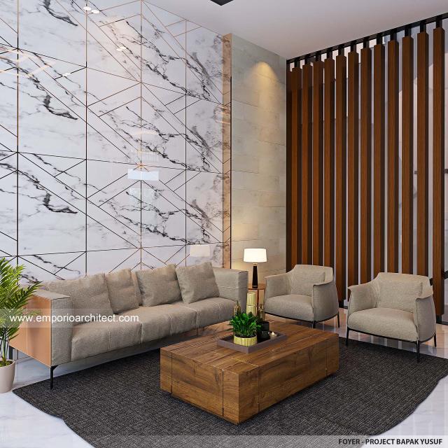 Desain Foyer Rumah Modern 3 Lantai Bapak YSF di PIK 2, Tangerang
