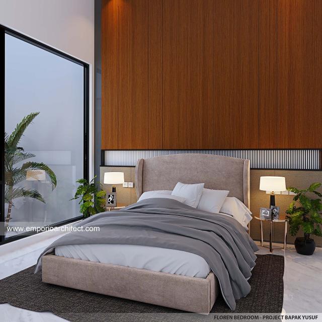 Desain Kamar Tidur Rumah Modern 3 Lantai Bapak YSF di PIK 2, Tangerang