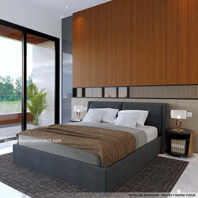 Desain Kamar Tidur Rumah Modern 3 Lantai Bapak YSF di PIK 2, Tangerang