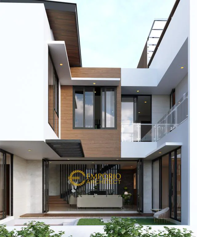 Desain Tampak Belakang Rumah Modern 3 Lantai Bapak Victor di Jakarta