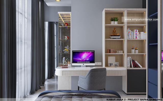 Desain Kamar Tidur Anak 2 Rumah Modern 3.5 Lantai Bapak Bambang di Jakarta