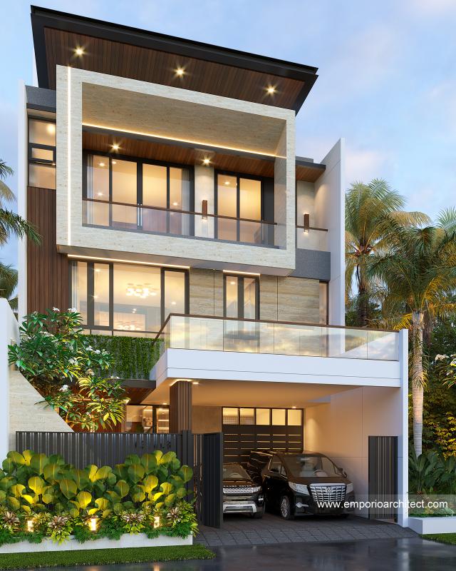 Video Desain Rumah Modern 3.5 Lantai Bapak STJ 1321 di  Jakarta