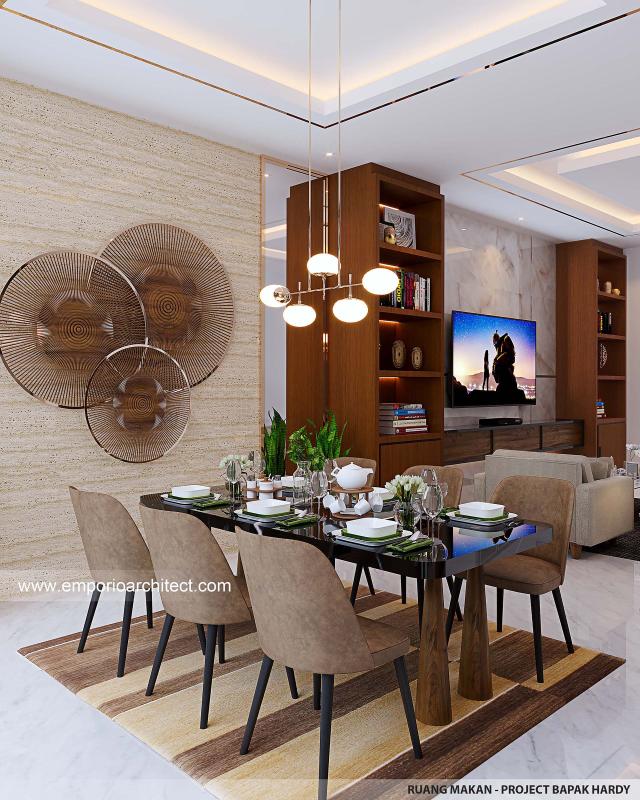 Desain Ruang Makan Rumah Modern 3.5 Lantai Bapak HDY di Jakarta