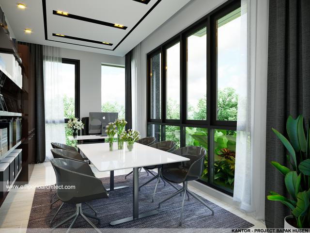 Desain Ruang Kerja (Kantor) Rumah Modern 3.5 Lantai Bapak HSN di Jakarta Barat