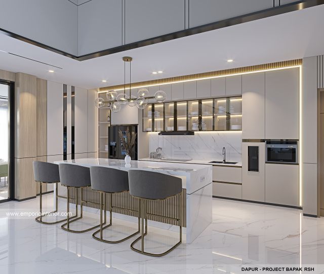Desain Dapur Rumah Modern 4 Lantai Bapak RSH II di PIK, Jakarta Utara