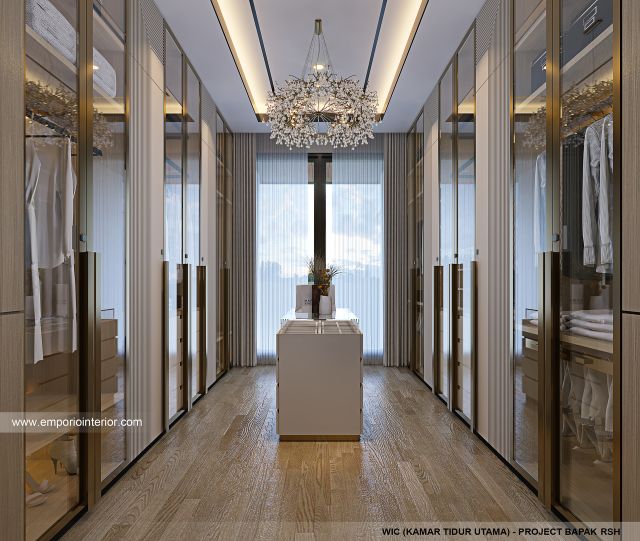 Desain WIC (Kamar Tidur Utama) Rumah Modern 4 Lantai Bapak RSH II di PIK, Jakarta Utara
