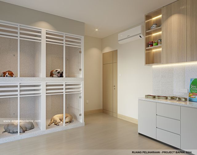 Desain Ruang Peliharaan Rumah Modern 4 Lantai Bapak RSH II di PIK, Jakarta Utara