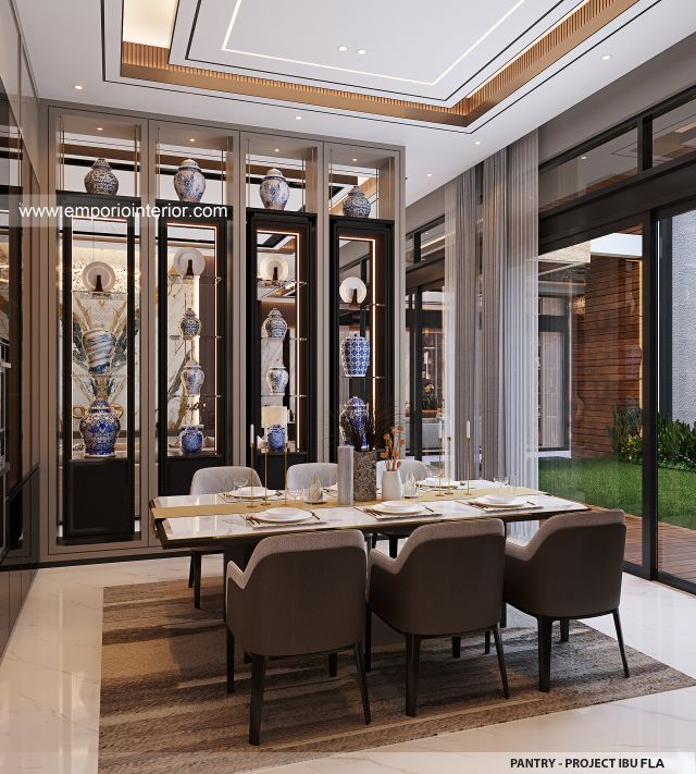 Desain Pantry Rumah Modern 4 Lantai Ibu FLA di Jakarta