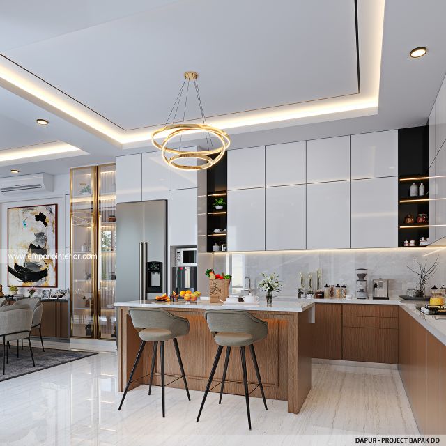 Desain Dapur Rumah Modern 4 Lantai Bapak DD di Jakarta
