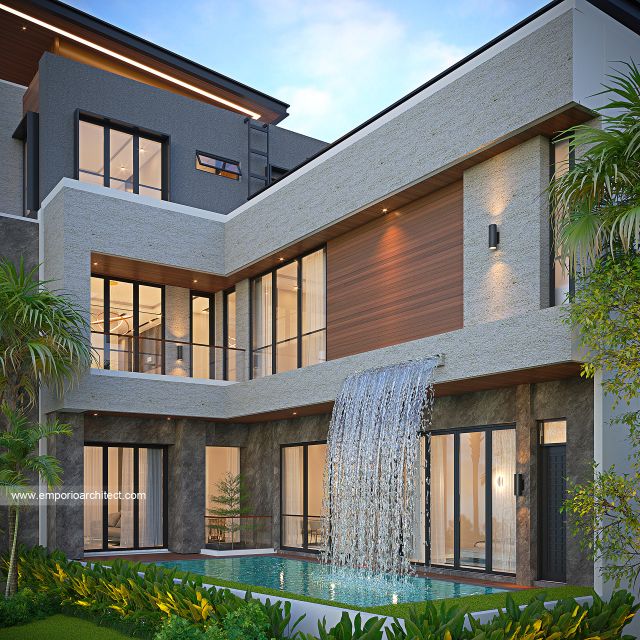 Desain Tampak Belakang Rumah Modern 4 Lantai Bapak FRD di Kemayoran, Jakarta Pusat