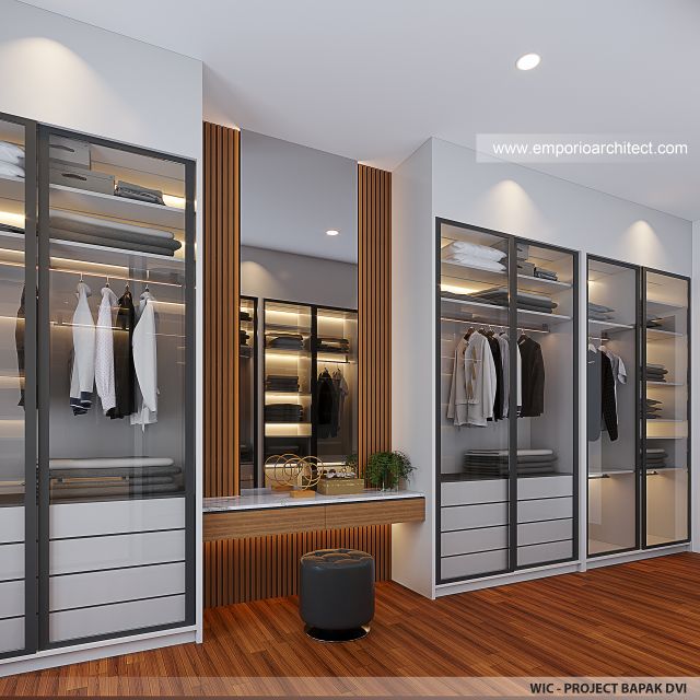 Desain WIC Rumah Modern 4 Lantai Bapak DVI di Balikpapan