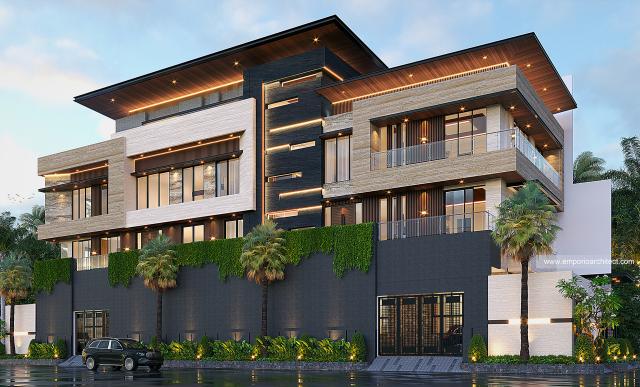 Video Desain Rumah Modern 4 Lantai Ibu AFG 1432 di  Jakarta