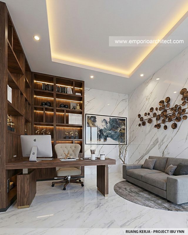 Desain Ruang Kerja Rumah Modern 4 Lantai Ibu YNN di Uluwatu, Badung, Bali