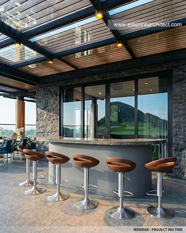 Desain Minibar Rumah Modern 4 Lantai Ibu YNN di Uluwatu, Badung, Bali