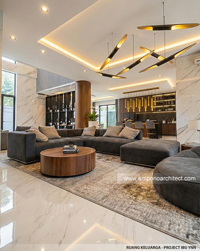 Desain Ruang Keluarga Rumah Modern 4 Lantai Ibu YNN di Uluwatu, Badung, Bali