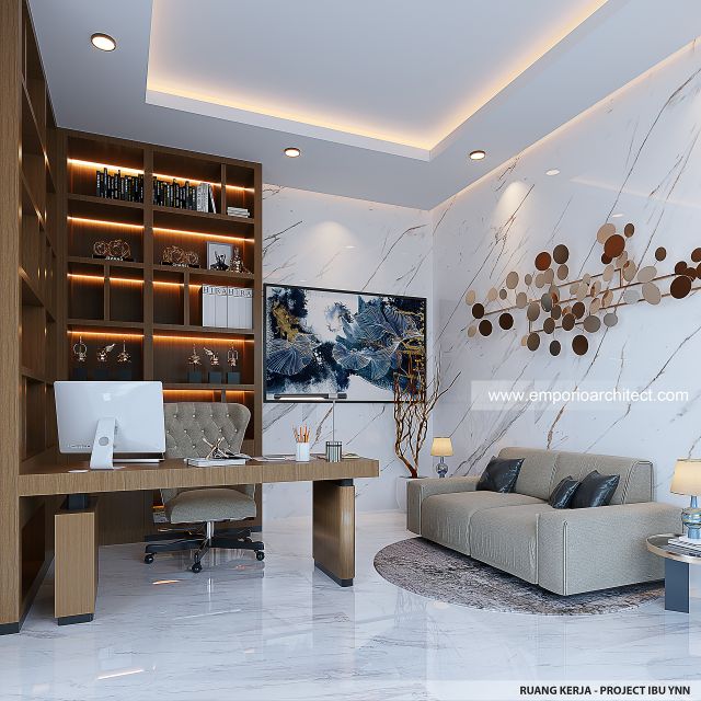 Desain Ruang Kerja Rumah Modern 4 Lantai Ibu YNN di Uluwatu, Badung, Bali