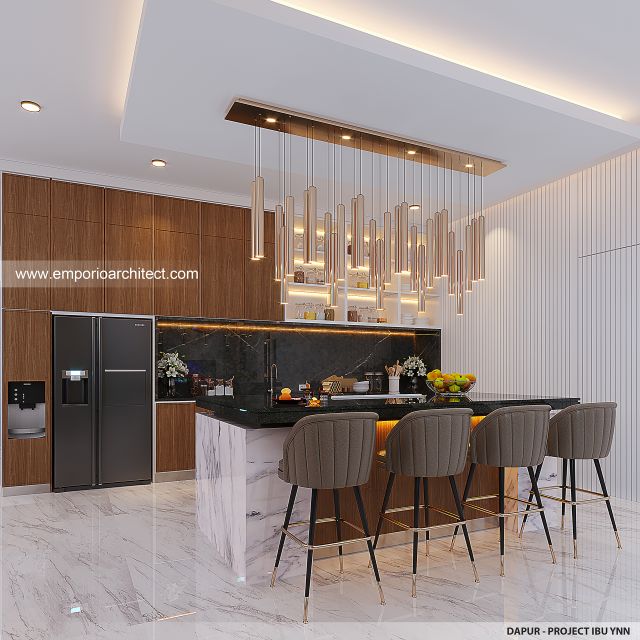 Desain Dapur Rumah Modern 4 Lantai Ibu YNN di Uluwatu, Badung, Bali