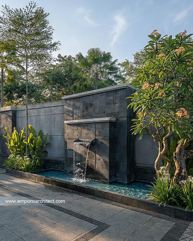 Desain Tampak Detail Depan 9 Rumah Modern 4 Lantai Ibu YNN di Uluwatu, Badung, Bali
