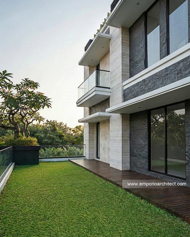 Desain Tampak Detail Belakang 3 Rumah Modern 4 Lantai Ibu YNN di Uluwatu, Badung, Bali