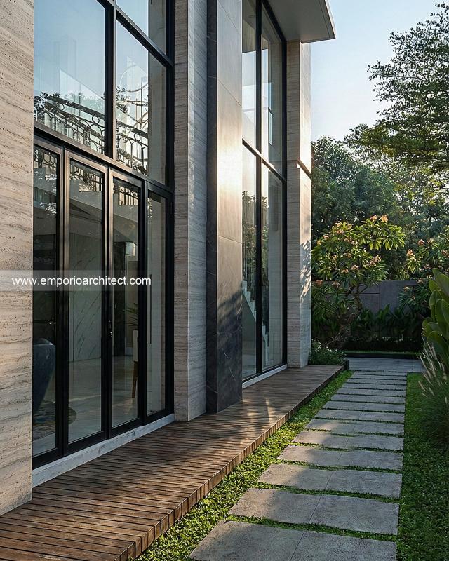 Desain Tampak Detail Belakang 2 Rumah Modern 4 Lantai Ibu YNN di Uluwatu, Badung, Bali