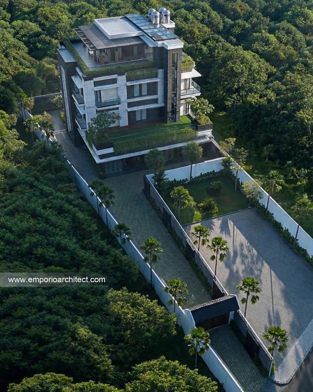 Desain Eksterior Rumah Modern 4 Lantai Ibu YNN di Uluwatu, Badung, Bali