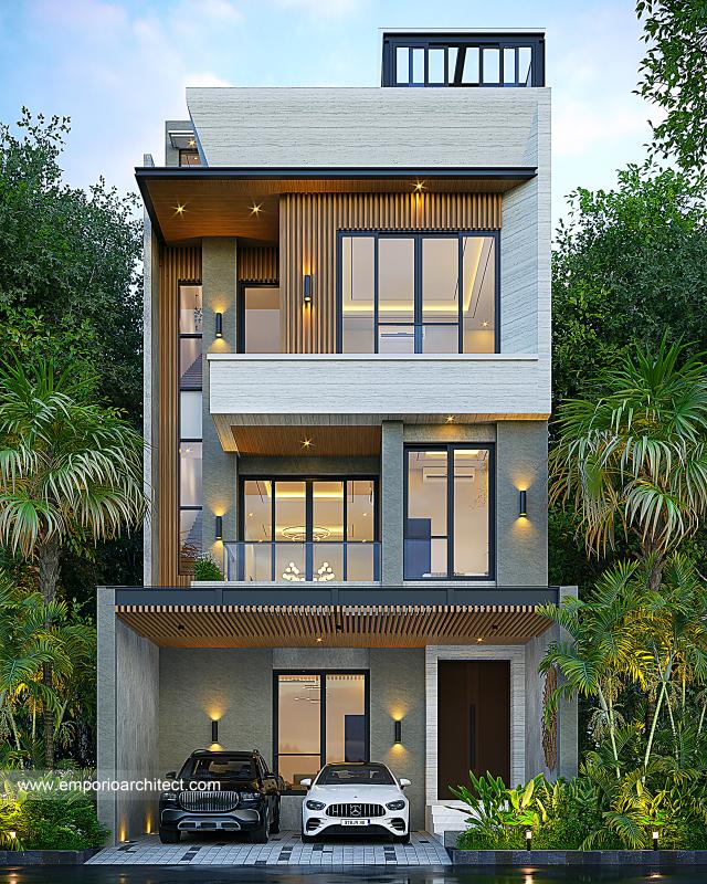 Video Desain Rumah Modern 4 Lantai Bapak HLM 2051 di  Jakarta Barat