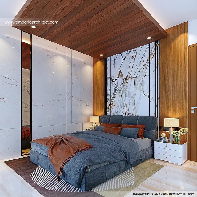 Desain Kamar Tidur Anak 3 Rumah Modern 4 Lantai Ibu VVT di Jakarta
