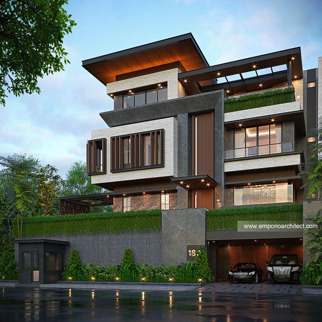 Video Desain Rumah Modern 4 Lantai Bapak HDK 1882 di  Jakarta Pusat