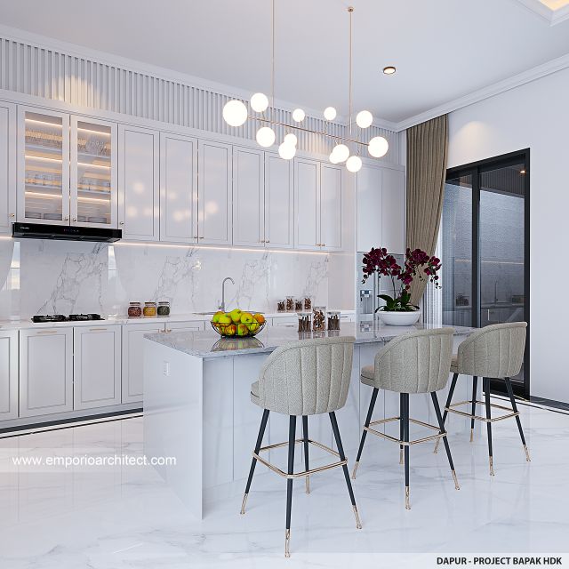 Desain Dapur Rumah Modern 4 Lantai Bapak HDK di Jakarta Pusat