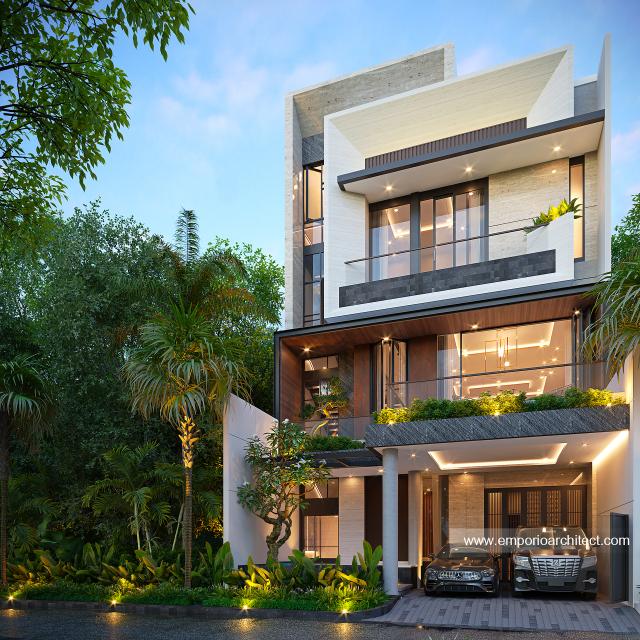 Video Desain Rumah Modern 4 Lantai Bapak TNY 1483 di  Jakarta