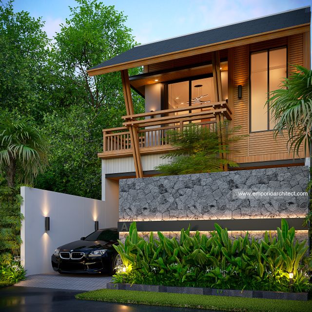 Desain Tampak Depan Rumah Modern 4 Lantai Bapak BY di Jimbaran, Badung, Bali