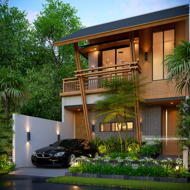 Desain Tampak Depan 2 Rumah Modern 4 Lantai Bapak BY di Jimbaran, Badung, Bali