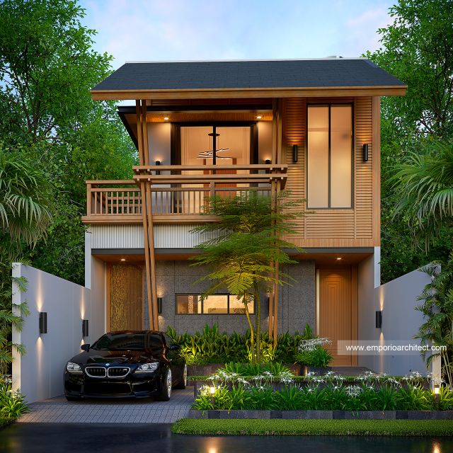 Desain Tampak Depan 4 Rumah Modern 4 Lantai Bapak BY di Jimbaran, Badung, Bali