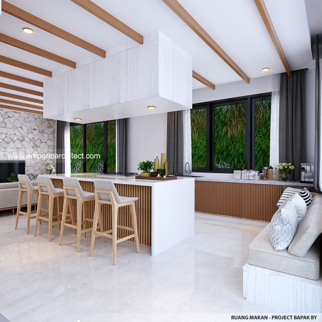 Desain Ruang Makan Rumah Modern 4 Lantai Bapak BY di Jimbaran, Badung, Bali