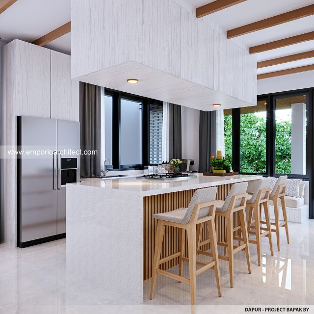 Desain Dapur Rumah Modern 4 Lantai Bapak BY di Jimbaran, Badung, Bali