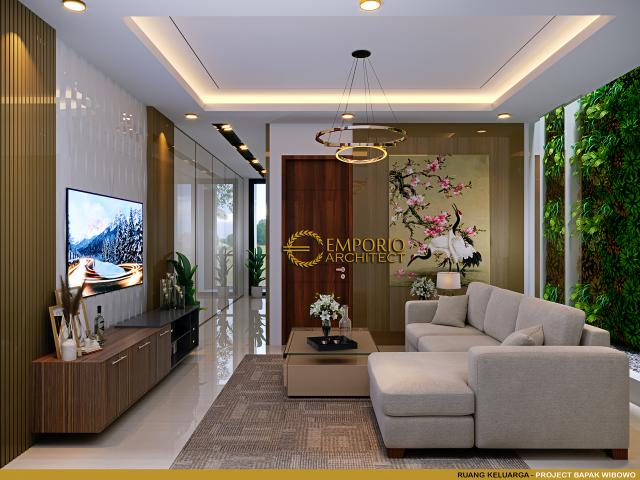 Desain Ruang Keluarga Rumah Modern 4 Lantai Bapak Wibowo di Semarang, Jawa Tengah