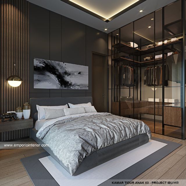 Desain Kamar Tidur Anak 3 Rumah Modern 4 Lantai Ibu MR di Kelapa Gading, Jakarta Utara