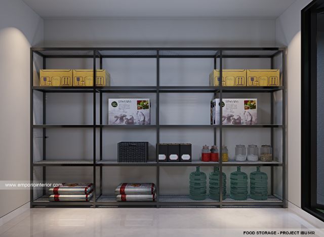 Desain Area Penyimpanan Makanan Rumah Modern 4 Lantai Ibu MR di Kelapa Gading, Jakarta Utara