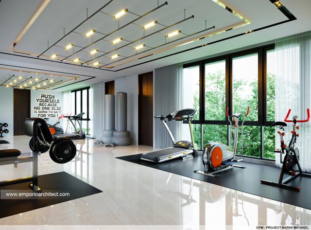 Desain Ruang Gym Rumah Modern 4 Lantai Bapak MCL di BSD, Tangerang Selatan, Banten