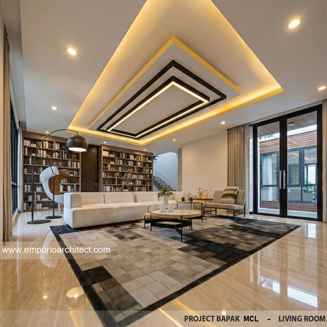 Desain Ruang Keluarga Rumah Modern 4 Lantai Bapak MCL di BSD, Tangerang Selatan, Banten