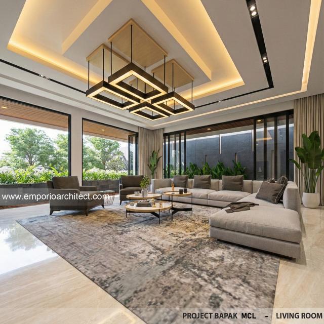 Desain Ruang Keluarga Rumah Modern 4 Lantai Bapak MCL di BSD, Tangerang Selatan, Banten
