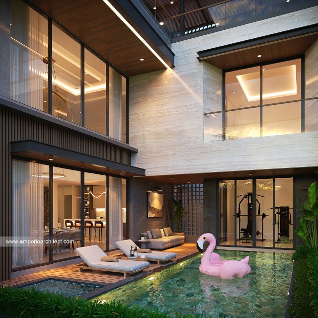 Desain Tampak Detail Belakang Rumah Modern 4 Lantai Bapak ADK di Jakarta Desain Tampak Detail Belakang Rumah Modern 4 Lantai Bapak ADK di Jakarta