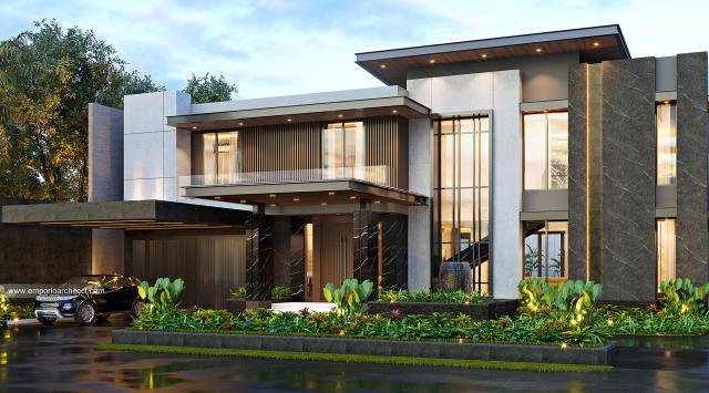 Video Desain Rumah Modern Industrial 2 Lantai Bapak FCR 1369 di  Banten