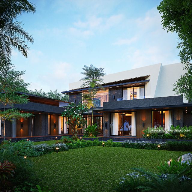 Desain Tampak Belakang Rumah Modern Kontemporer 2 Lantai Bapak NCL di Pangkalpinang