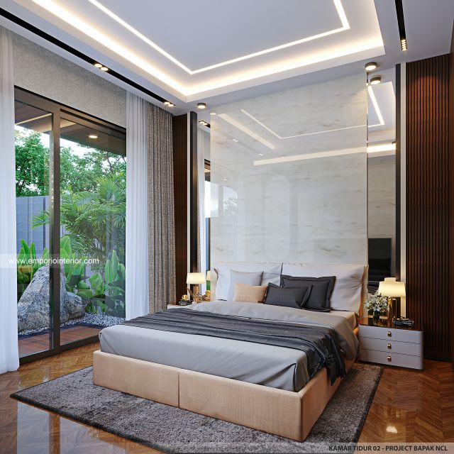 Desain Kamar Tidur 2 Rumah Modern Kontemporer 2 Lantai Bapak NCL di Pangkalpinang