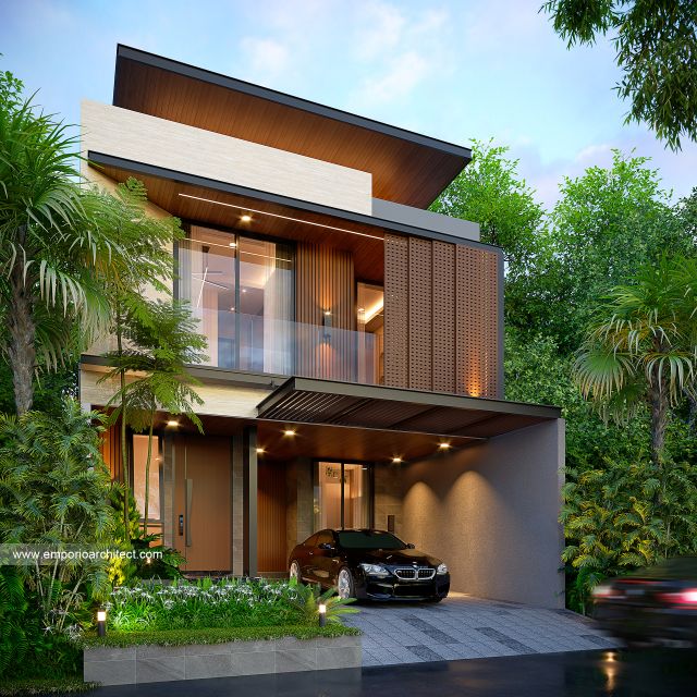 Desain Tampak Depan 3 Rumah Modern Minimalis 2 Lantai Ibu I di Klaten, Jawa Tengah