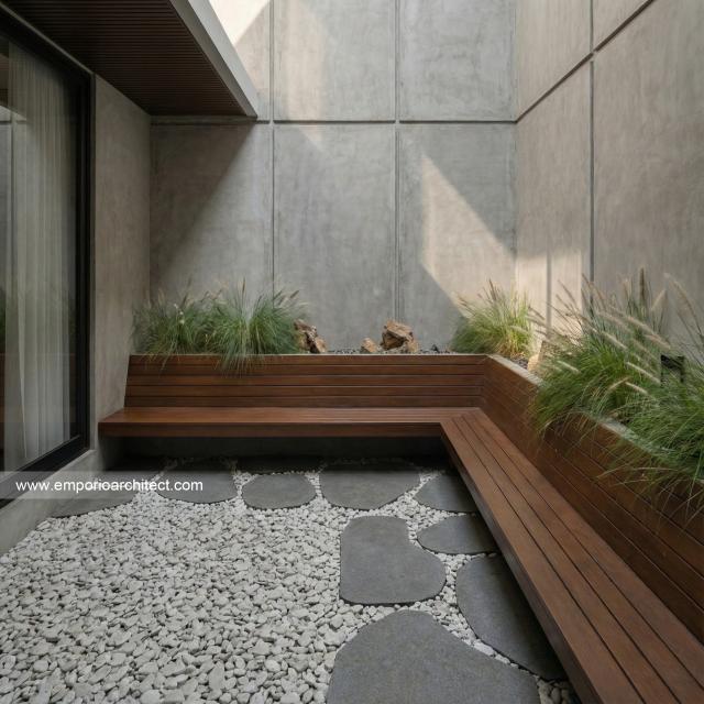 Desain Tampak Belakang Rumah Modern Minimalis 3 Lantai Ibu NVT di Jakarta Utara