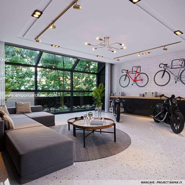 Desain Mancave Kantor dan Rumah Modern Minimalis 4 Lantai Bapak JY di Cengkareng, Jakarta Barat