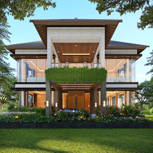 Desain Tampak Depan 3 Rumah Modern Villa Bali 2 Lantai Mr. I di Tabanan, Bali Desain Tampak Depan 3 Rumah Modern Villa Bali 2 Lantai Mr. I di Tabanan, Bali