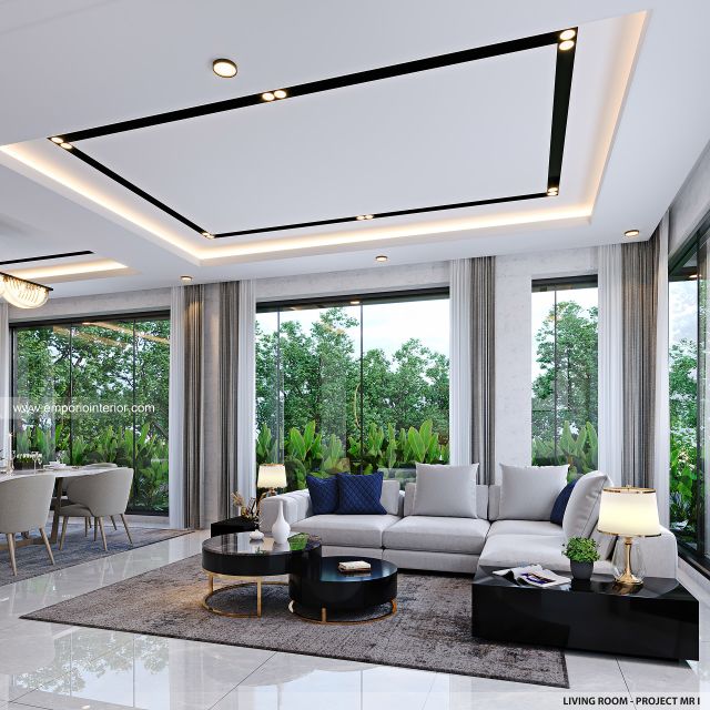 Desain Ruang Keluarga Rumah Modern Villa Bali 2 Lantai Mr. I di Tabanan, Bali Desain Ruang Keluarga Rumah Modern Villa Bali 2 Lantai Mr. I di Tabanan, Bali